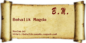 Behalik Magda névjegykártya